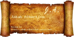 Jakab Albertina névjegykártya